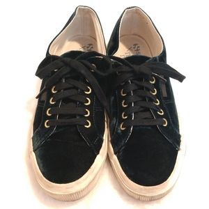 superga green velvet